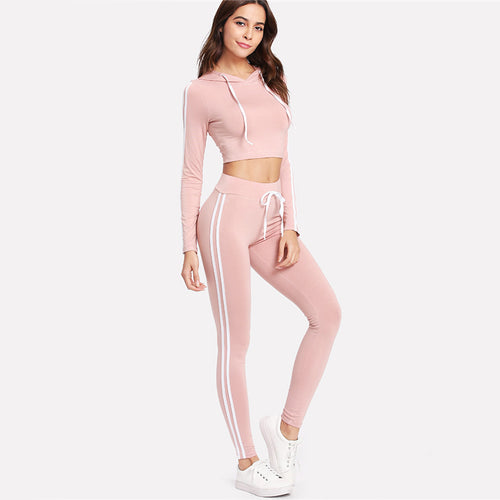Give It A Rest Pink Cropped Lounge Set - Fashion Genie Boutique