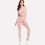 Give It A Rest Pink Cropped Lounge Set - Fashion Genie Boutique