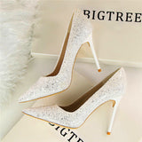 Till the Glitter Ends White High Heels - Fashion Genie Boutique