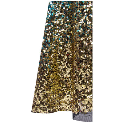 Mermaids Tale Blue Multi Gradient Sequin Split Maxi Dress - Fashion Genie Boutique