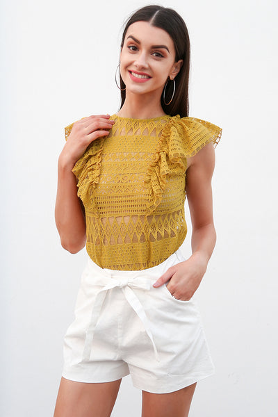 Killing It Yellow Frill Top - Fashion Genie Boutique