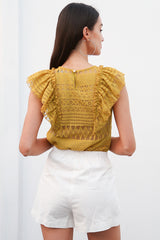 Killing It Yellow Frill Top - Fashion Genie Boutique