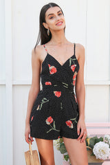 Sweetness Achieved Nude Floral Playsuit - Fashion Genie Boutique