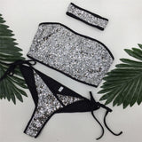 Tickled Pink Sequin Choker Bikini - Fashion Genie Boutique