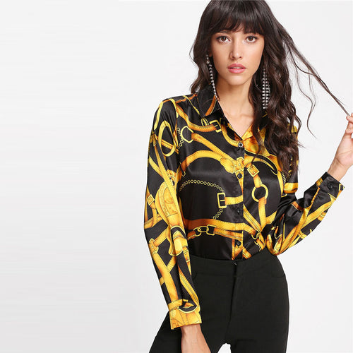 Pretty Green Eyes Black Multi Print Shirt - Fashion Genie Boutique