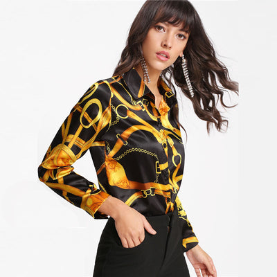 Pretty Green Eyes Black Multi Print Shirt - Fashion Genie Boutique