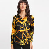 Pretty Green Eyes Black Multi Print Shirt - Fashion Genie Boutique
