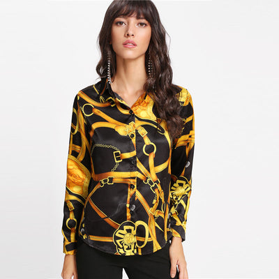 Pretty Green Eyes Black Multi Print Shirt - Fashion Genie Boutique