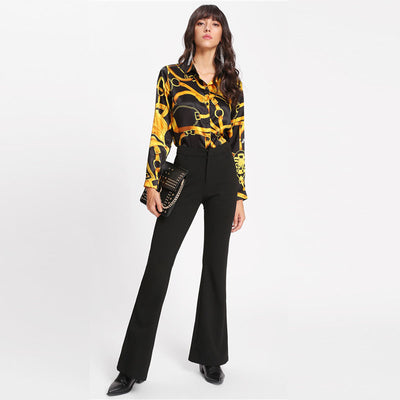 Pretty Green Eyes Black Multi Print Shirt - Fashion Genie Boutique