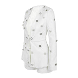 Not So Secret White Button Blazor & Shorts Co-Ord - Fashion Genie Boutique