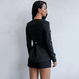 Not So Secret Black Button Blazor & Shorts Co-Ord - Fashion Genie Boutique