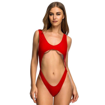 Suns Out Buns Out Red Extreme Cut Out Swimsuit - Fashion Genie Boutique