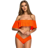 Sunkissed Orange Bardot Bikini Swimsuit - Fashion Genie Boutique