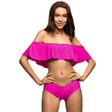 Sunkissed Hot Pink Bardot Bikini Swimsuit - Fashion Genie Boutique
