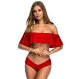 Sunkissed Red Bardot Bikini Swimsuit - Fashion Genie Boutique