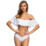 Sunkissed White Bardot Bikini Swimsuit - Fashion Genie Boutique