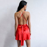 Dirty Martini Red Satin Playsuit - Fashion Genie Boutique