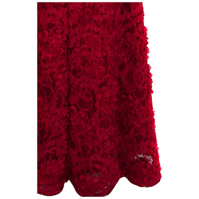 Art Of Persuasion Red Floral Lace Maxi Gown Dress - Fashion Genie Boutique