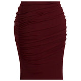 Dear Darling Silver & Burgundy Sequin Maxi Gown Dress - Fashion Genie Boutique