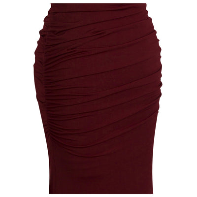 Dear Darling Silver & Burgundy Sequin Maxi Gown Dress - Fashion Genie Boutique