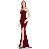 RSVP Burgundy One Shoulder Sequin Slit Maxi Gown Dress - Fashion Genie Boutique