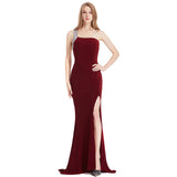 RSVP Burgundy One Shoulder Sequin Slit Maxi Gown Dress - Fashion Genie Boutique