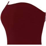 RSVP Burgundy One Shoulder Sequin Slit Maxi Gown Dress - Fashion Genie Boutique