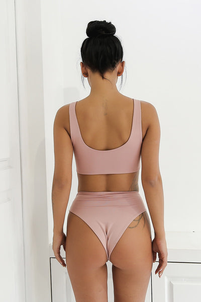 Sweet And Innocent Nude Zip Up Bikini - Fashion Genie Boutique