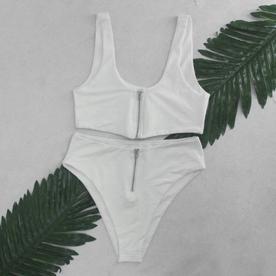 Sweet And Innocent Nude Zip Up Bikini - Fashion Genie Boutique