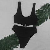 Sweet And Innocent Nude Zip Up Bikini - Fashion Genie Boutique