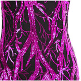 Ariel Sarah Pink & Black Sequin Fishtail Maxi Gown Dress - Fashion Genie Boutique