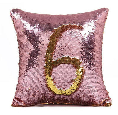 Pink & Gold Reversible Two Tone Sequin Cushion Cover - Fashion Genie Boutique