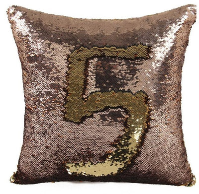 Copper & Gold Reversible Two Tone Sequin Cushion Cover - Fashion Genie Boutique