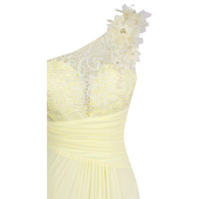 All Mine Yellow One Shoulder Slit Fishtail Maxi Gown Dress - Fashion Genie Boutique