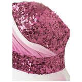 Love Potion Pink & White Contrast Chiffon Sequin Maxi Gown Dress - Fashion Genie Boutique
