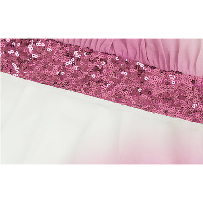 Love Potion Pink & White Contrast Chiffon Sequin Maxi Gown Dress - Fashion Genie Boutique
