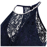 Go On Royal Blue Lace Satin Skater Prom Dress - Fashion Genie Boutique