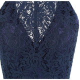 Go On Royal Blue Lace Satin Skater Prom Dress - Fashion Genie Boutique