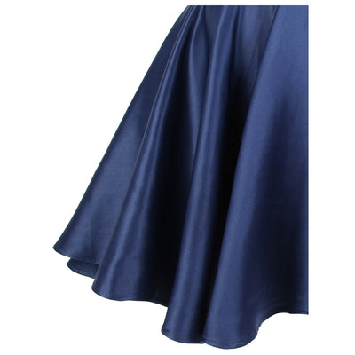 Go On Royal Blue Lace Satin Skater Prom Dress - Fashion Genie Boutique