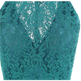 Go On Green Lace Satin Skater Prom Dress - Fashion Genie Boutique