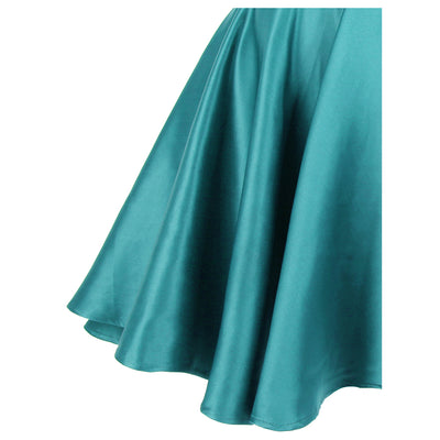 Go On Green Lace Satin Skater Prom Dress - Fashion Genie Boutique