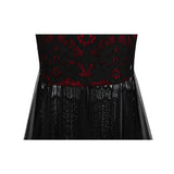 Drawn To You Black & Red Strapless Tulle Maxi Gown Dress - Fashion Genie Boutique