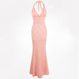 Perfect 10 Pink Halter Floral Maxi Gown Dress - Fashion Genie Boutique