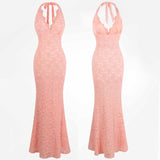 Perfect 10 Pink Halter Floral Maxi Gown Dress - Fashion Genie Boutique