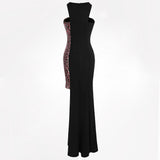 Night Of Your Life Black Asymmetrical Sequin Maxi Gown Dress - Fashion Genie Boutique