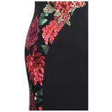 Rose Gal Black Sequin Embroidered One Shoulder Maxi Gown Dress - Fashion Genie Boutique