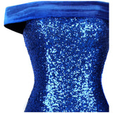 Mystic Queen Blue Bardot Gradient Maxi Gown Dress - Fashion Genie Boutique