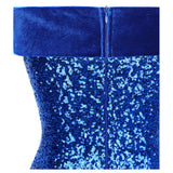 Mystic Queen Blue Bardot Gradient Maxi Gown Dress - Fashion Genie Boutique