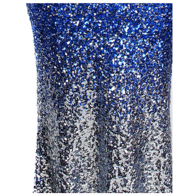 Mystic Queen Blue Bardot Gradient Maxi Gown Dress - Fashion Genie Boutique