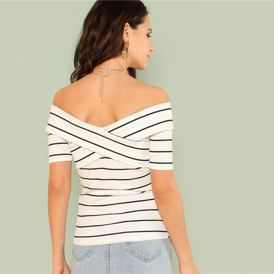Better With You White Bardot Top - Fashion Genie Boutique